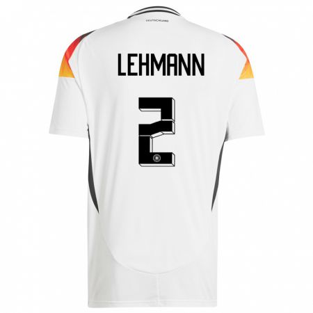 Kandiny Niño Camiseta Alemania Paul Lehmann #2 Blanco 1ª Equipación 24-26 La Camisa Chile