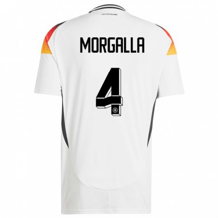 Kandiny Niño Camiseta Alemania Leandro Morgalla #4 Blanco 1ª Equipación 24-26 La Camisa Chile