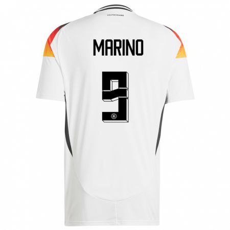 Kandiny Niño Camiseta Alemania Stefano Marino #9 Blanco 1ª Equipación 24-26 La Camisa Chile