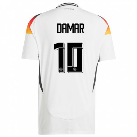 Kandiny Niño Camiseta Alemania Muhammed Damar #10 Blanco 1ª Equipación 24-26 La Camisa Chile