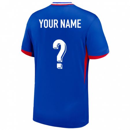 Kandiny Niño Camiseta Francia Su Nombre #0 Azul 1ª Equipación 24-26 La Camisa Chile