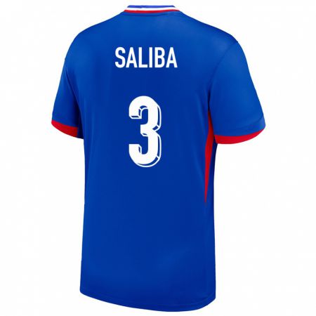 Kandiny Niño Camiseta Francia William Saliba #3 Azul 1ª Equipación 24-26 La Camisa Chile