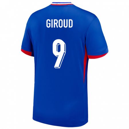 Kandiny Niño Camiseta Francia Olivier Giroud #9 Azul 1ª Equipación 24-26 La Camisa Chile