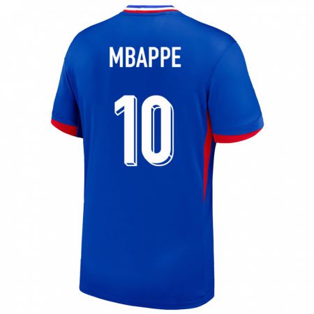 Kandiny Niño Camiseta Francia Kylian Mbappe #10 Azul 1ª Equipación 24-26 La Camisa Chile