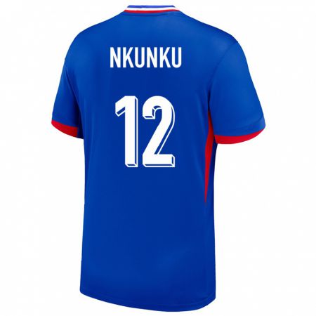 Kandiny Niño Camiseta Francia Christopher Nkunku #12 Azul 1ª Equipación 24-26 La Camisa Chile