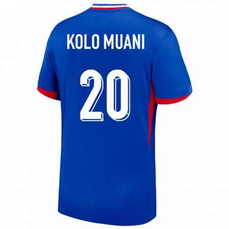 Kandiny Niño Camiseta Francia Randal Kolo Muani #20 Azul 1ª Equipación 24-26 La Camisa Chile