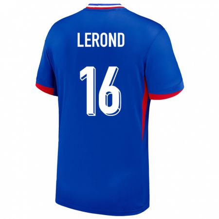 Kandiny Niño Camiseta Francia Justine Lerond #16 Azul 1ª Equipación 24-26 La Camisa Chile