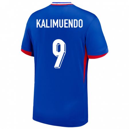 Kandiny Niño Camiseta Francia Arnaud Kalimuendo #9 Azul 1ª Equipación 24-26 La Camisa Chile