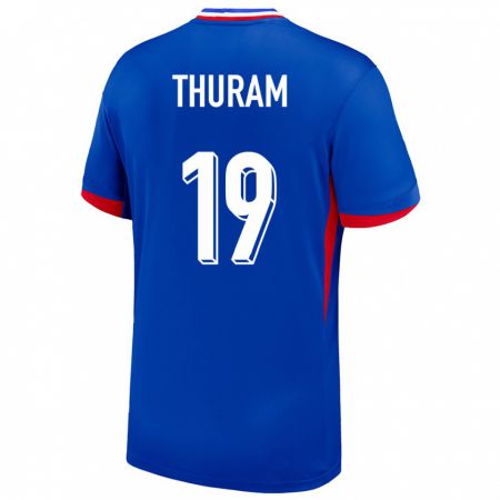 Kandiny Niño Camiseta Francia Khephren Thuram #19 Azul 1ª Equipación 24-26 La Camisa Chile