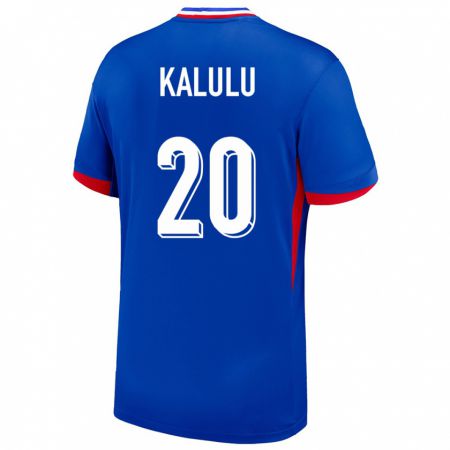 Kandiny Niño Camiseta Francia Pierre Kalulu #20 Azul 1ª Equipación 24-26 La Camisa Chile