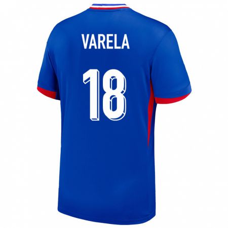 Kandiny Niño Camiseta Francia Jordan Varela #18 Azul 1ª Equipación 24-26 La Camisa Chile