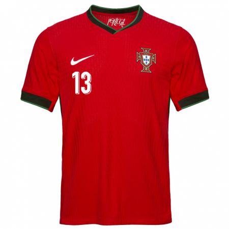 Kandiny Niño Camiseta Portugal Fatima Pinto #13 Rojo 1ª Equipación 24-26 La Camisa Chile