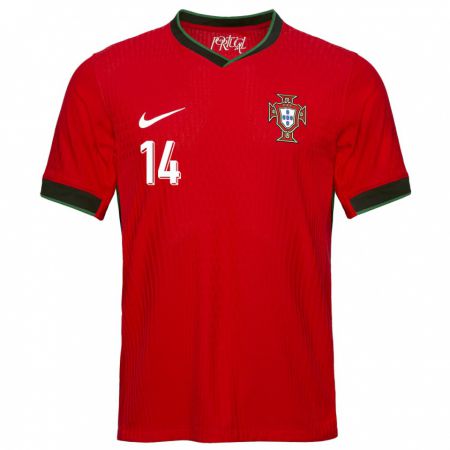 Kandiny Niño Camiseta Portugal Rodrigo Conceicao #14 Rojo 1ª Equipación 24-26 La Camisa Chile
