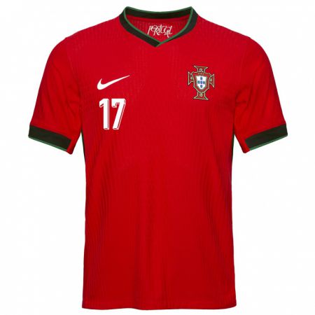Kandiny Niño Camiseta Portugal Vasco Sousa #17 Rojo 1ª Equipación 24-26 La Camisa Chile