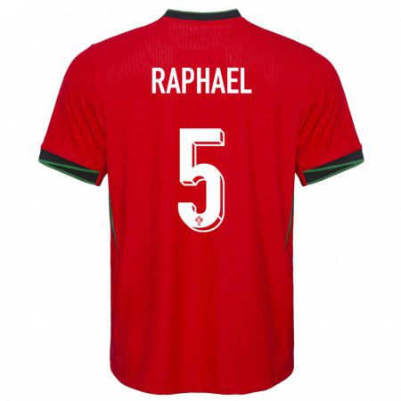 Kandiny Niño Camiseta Portugal Raphael Guerreiro #5 Rojo 1ª Equipación 24-26 La Camisa Chile