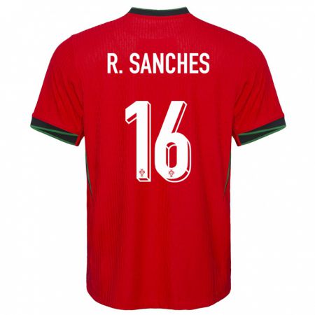 Kandiny Niño Camiseta Portugal Renato Sanches #16 Rojo 1ª Equipación 24-26 La Camisa Chile