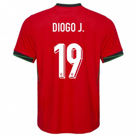 Kandiny Niño Camiseta Portugal Diogo Jota #19 Rojo 1ª Equipación 24-26 La Camisa Chile