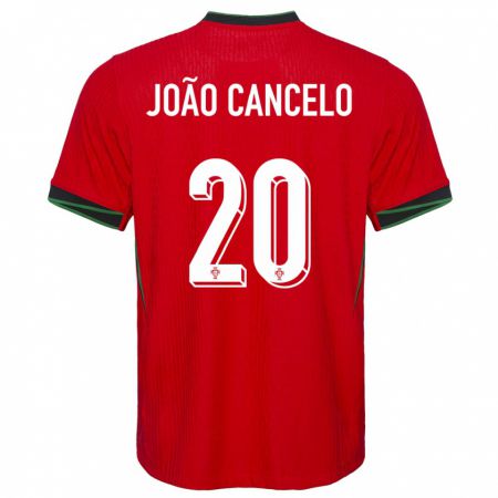 Kandiny Niño Camiseta Portugal Joao Cancelo #20 Rojo 1ª Equipación 24-26 La Camisa Chile