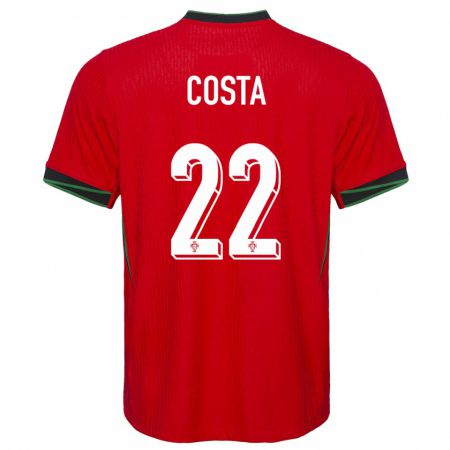 Kandiny Niño Camiseta Portugal Diogo Costa #22 Rojo 1ª Equipación 24-26 La Camisa Chile