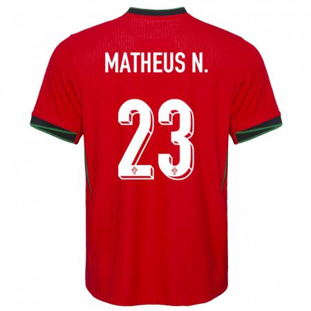 Kandiny Niño Camiseta Portugal Matheus Nunes #23 Rojo 1ª Equipación 24-26 La Camisa Chile