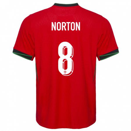 Kandiny Niño Camiseta Portugal Andreia Norton #8 Rojo 1ª Equipación 24-26 La Camisa Chile