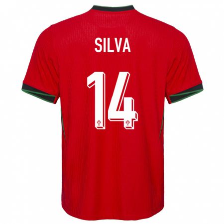 Kandiny Niño Camiseta Portugal Dolores Silva #14 Rojo 1ª Equipación 24-26 La Camisa Chile