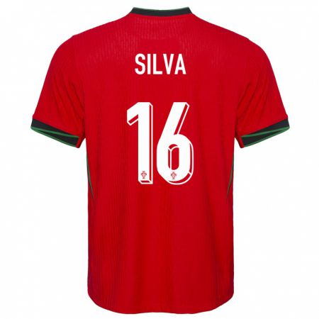Kandiny Niño Camiseta Portugal Diana Silva #16 Rojo 1ª Equipación 24-26 La Camisa Chile
