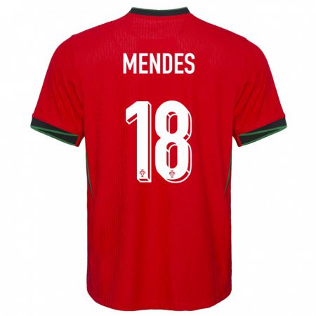 Kandiny Niño Camiseta Portugal Carolina Mendes #18 Rojo 1ª Equipación 24-26 La Camisa Chile