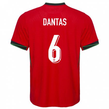 Kandiny Niño Camiseta Portugal Tiago Dantas #6 Rojo 1ª Equipación 24-26 La Camisa Chile