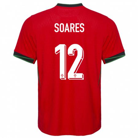 Kandiny Niño Camiseta Portugal Samuel Soares #12 Rojo 1ª Equipación 24-26 La Camisa Chile