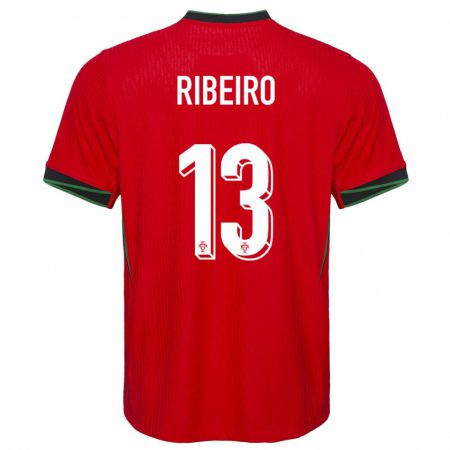 Kandiny Niño Camiseta Portugal Antonio Ribeiro #13 Rojo 1ª Equipación 24-26 La Camisa Chile