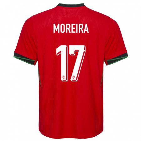 Kandiny Niño Camiseta Portugal Afonso Moreira #17 Rojo 1ª Equipación 24-26 La Camisa Chile