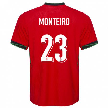 Kandiny Niño Camiseta Portugal David Monteiro #23 Rojo 1ª Equipación 24-26 La Camisa Chile