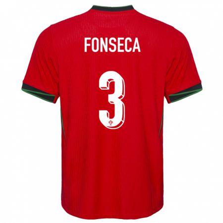 Kandiny Niño Camiseta Portugal Joao Fonseca #3 Rojo 1ª Equipación 24-26 La Camisa Chile