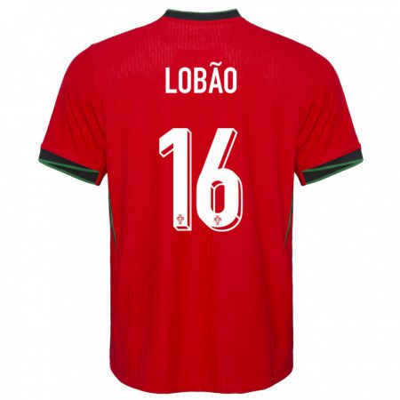 Kandiny Niño Camiseta Portugal Diogo Lobao #16 Rojo 1ª Equipación 24-26 La Camisa Chile