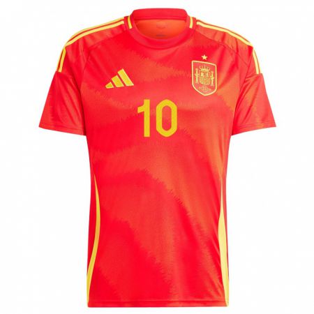Kandiny Niño Camiseta España Ismael Gharbi #10 Rojo 1ª Equipación 24-26 La Camisa Chile