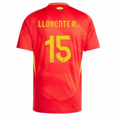 Kandiny Niño Camiseta España Diego Llorente #15 Rojo 1ª Equipación 24-26 La Camisa Chile