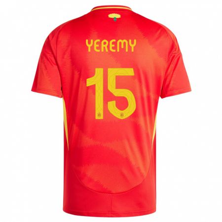 Kandiny Niño Camiseta España Yeremy Pino #15 Rojo 1ª Equipación 24-26 La Camisa Chile