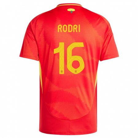 Kandiny Niño Camiseta España Rodri #16 Rojo 1ª Equipación 24-26 La Camisa Chile