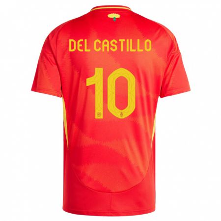 Kandiny Niño Camiseta España Athenea Del Castillo #10 Rojo 1ª Equipación 24-26 La Camisa Chile