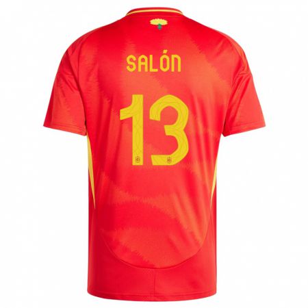 Kandiny Niño Camiseta España Enith Salon #13 Rojo 1ª Equipación 24-26 La Camisa Chile