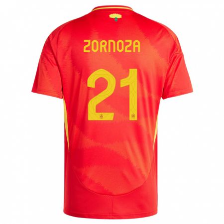 Kandiny Niño Camiseta España Claudia Zornoza #21 Rojo 1ª Equipación 24-26 La Camisa Chile