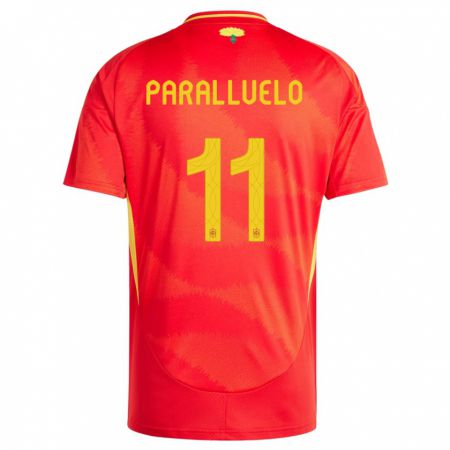 Kandiny Niño Camiseta España Salma Paralluelo #11 Rojo 1ª Equipación 24-26 La Camisa Chile