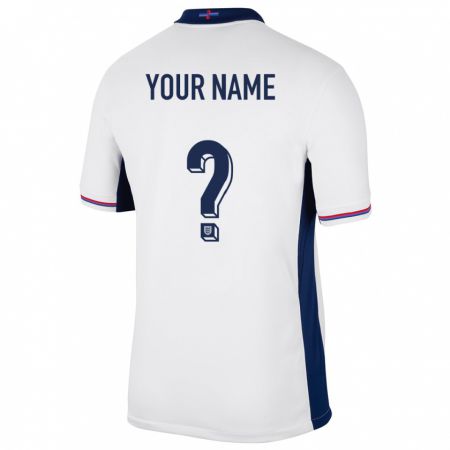 Kandiny Niño Camiseta Inglaterra Su Nombre #0 Blanco 1ª Equipación 24-26 La Camisa Chile