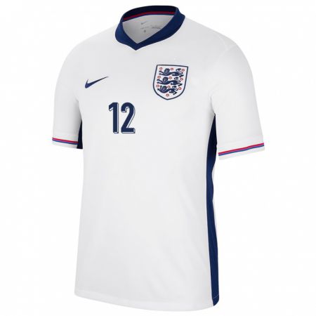 Kandiny Niño Camiseta Inglaterra Jess Carter #12 Blanco 1ª Equipación 24-26 La Camisa Chile