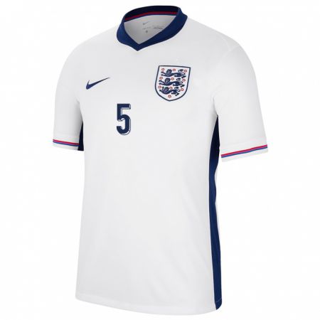 Kandiny Niño Camiseta Inglaterra John Stones #5 Blanco 1ª Equipación 24-26 La Camisa Chile