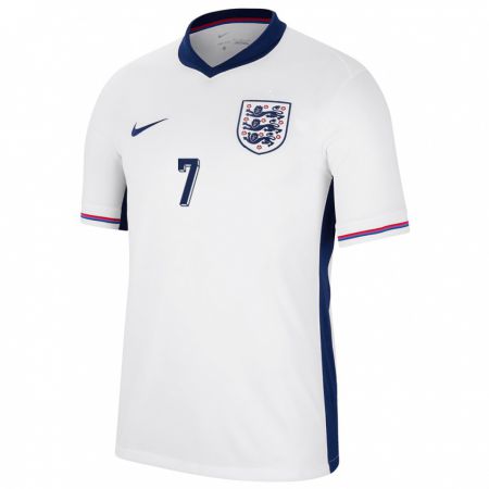Kandiny Niño Camiseta Inglaterra Rhian Brewster #7 Blanco 1ª Equipación 24-26 La Camisa Chile
