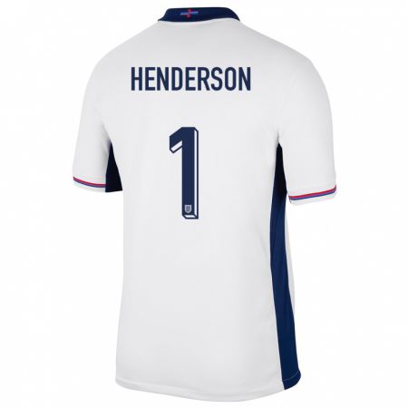 Kandiny Niño Camiseta Inglaterra Dean Henderson #1 Blanco 1ª Equipación 24-26 La Camisa Chile