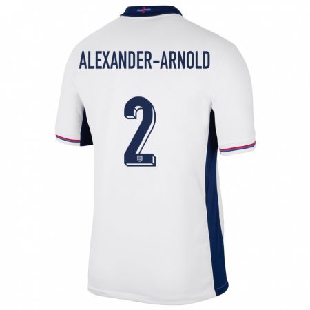 Kandiny Niño Camiseta Inglaterra Trent Alexander-Arnold #2 Blanco 1ª Equipación 24-26 La Camisa Chile