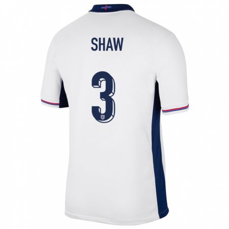 Kandiny Niño Camiseta Inglaterra Luke Shaw #3 Blanco 1ª Equipación 24-26 La Camisa Chile